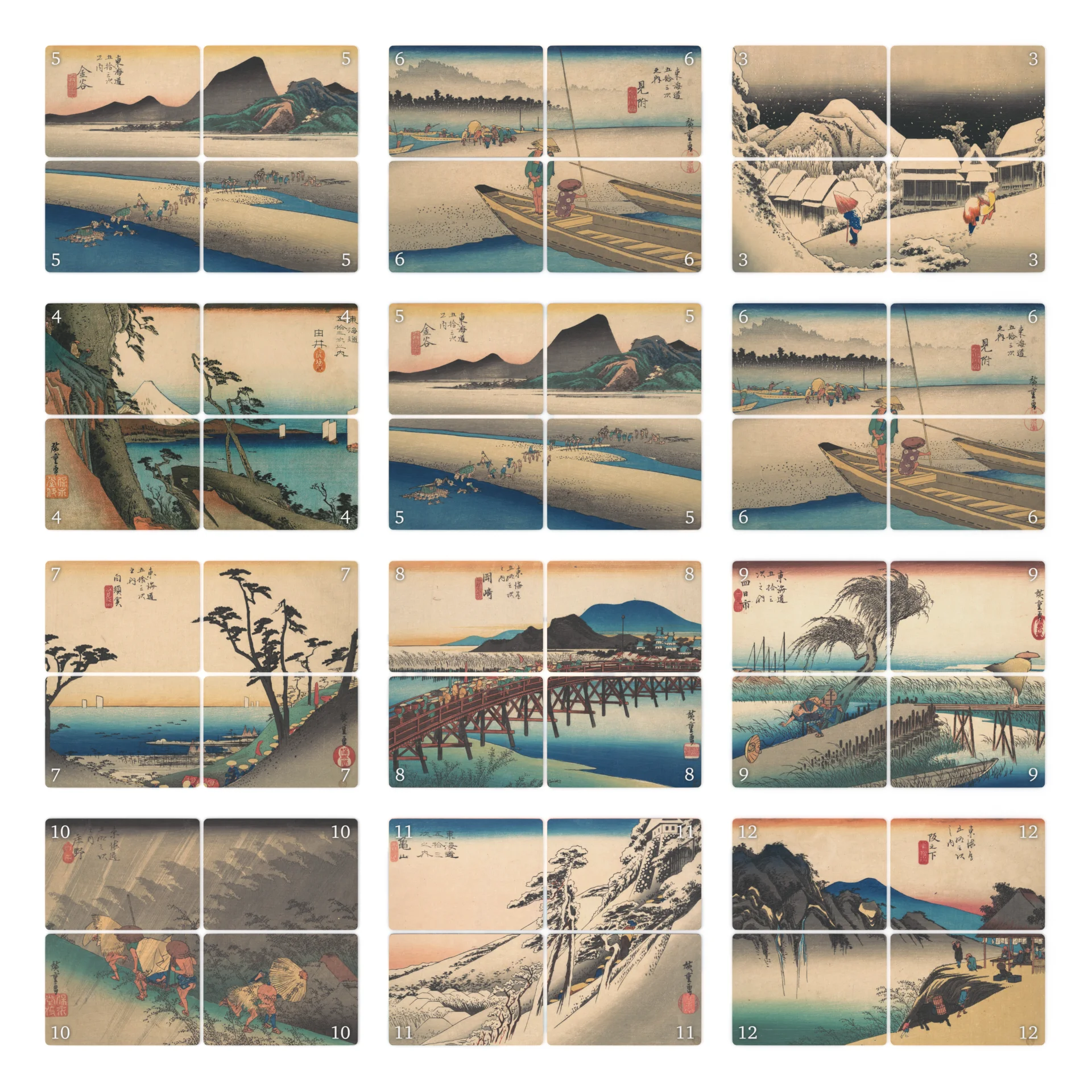48 cartes "œuvre" Picktura - Utagawa Hiroshige