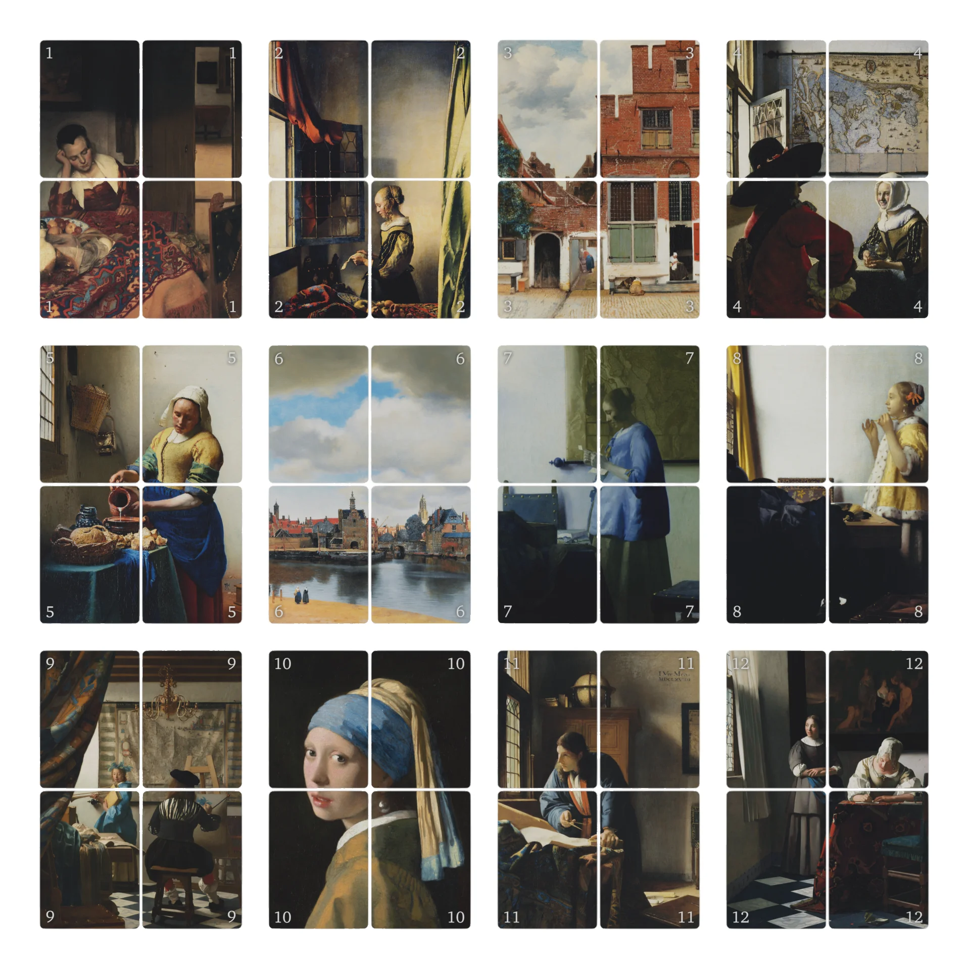 48 cartes "œuvre" -Picktura Johannes Vermeer