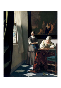 Reproduction - Femme écrivant une lettre et sa servante - Johannes Vermeer - 1670-71