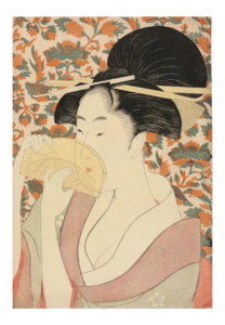 Reproduction - Femme tenant un peigne en écaille de tortue - Kitagawa Utamaro - 1790-95