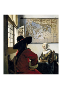 Reproduction - Soldat et jeune fille riant - Johannes Vermeer - 1657-60