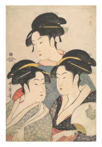 Reproduction - Trois beautés de notre temps - Kitagawa Utamaro - 1791