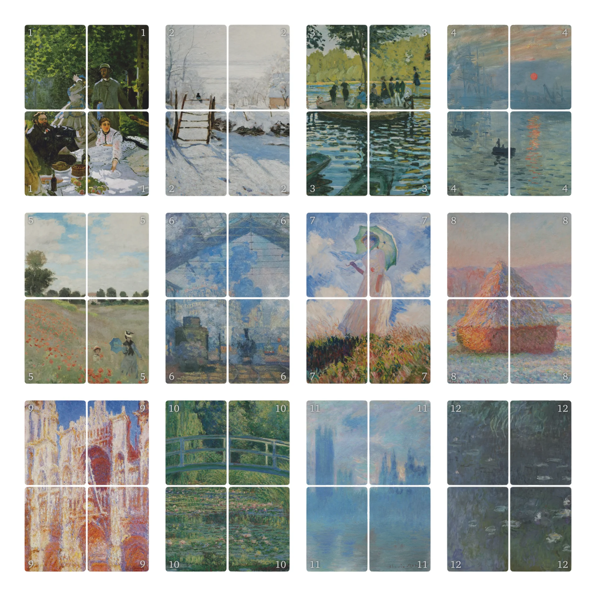 48 cartes "œuvre" -Picktura Claude Monet